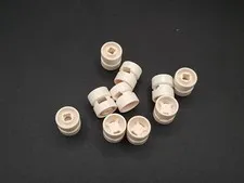LEGO - 10x - Wheel - Tyre - 11mm x 12mm - White - White - 6014b