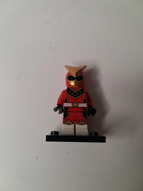 LEGO Minifigure Red Power Ranger & Black Display Base
