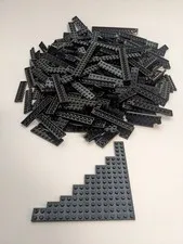 LEGO 440pcs 2x2 2x3 2x4 2x6 2x8 2x10 2x12 Assorted Plates Flat Lot Black