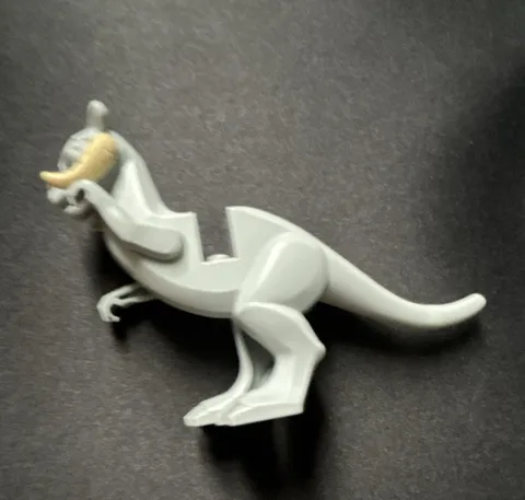 LEGO Gray Dinosaur/Raptor Animal Figure with Tan Horns Plastic Part 1 Piece