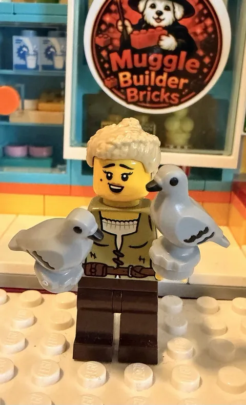 Lego Medieval Peasant Minifigure With Her Pet Pigeons