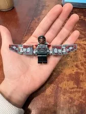 Lego Falcon - Dark Bluish Gray and Black Suit, Plain Legs Minifig Sh0503