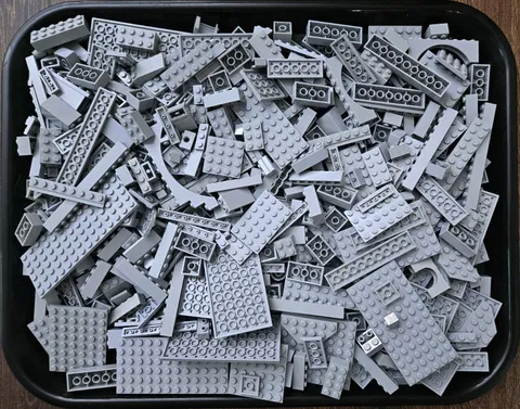 500 Lego Light Bluish Gray Pieces Bulk Parts Lot~Bricks, Plates, & Specialty