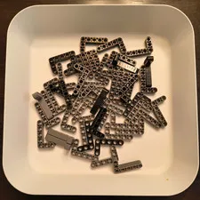 LEGO Lot of 50 TECHNIC ANG BEAM L-Shape 3X5 90 DEG BLACK and DK GRAY