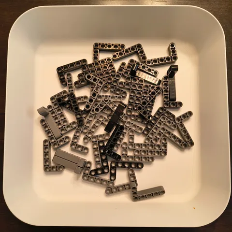 LEGO Lot of 50 TECHNIC ANG BEAM L-Shape 3X5 90 DEG BLACK and DK GRAY