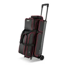 Bowling Ball Bag Holds 3 Balls with Double Wheels & Separate Compartment for Shoes Bi...
