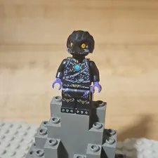 LEGO Plastic Minifigure Black Outfit w/ Bird Head, Purple Hands