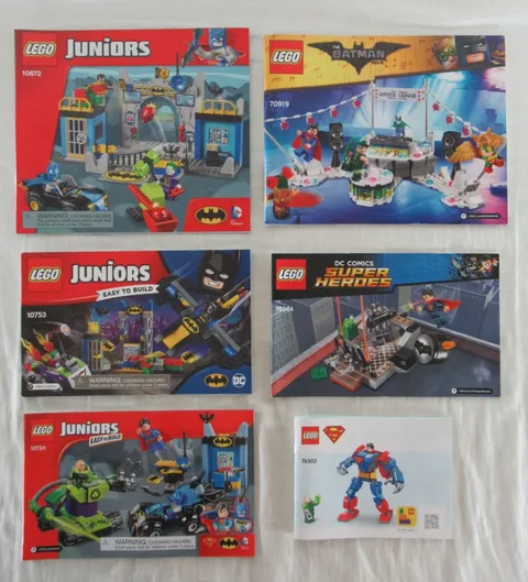 Lego DC Comics Super Heroes Mixed Lot of 6 Instruction Manuals Batman & Superman