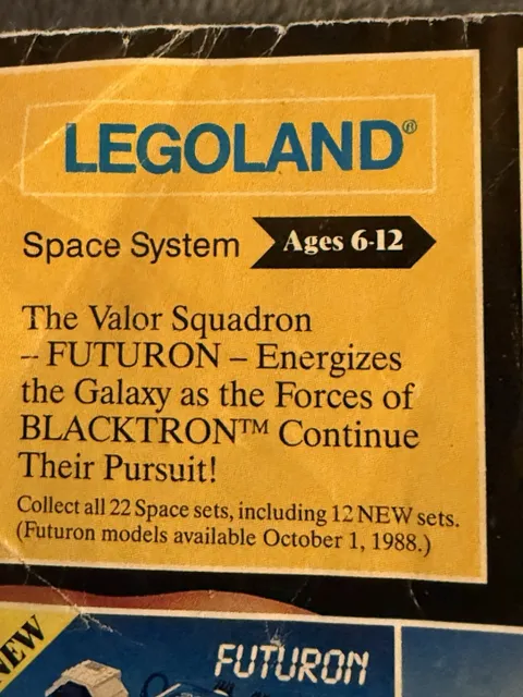 Vintage Lego 1 page 1988 Technic System Valour Squadron leaflet torn