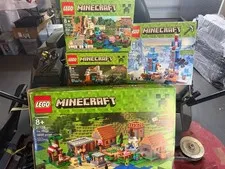 LEGO MINCRAFT LOT, 21128 THE VILLAGE, 21123, 21113,21131 NO MINIFIGURES