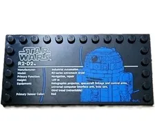 new LEGO 6 x 12 Tile with border studs - Printed Star Wars Logo & R2-D2