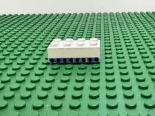 1976 LEGO White Brick 2x4 with 8 Plane Windows in Blue Stripe 1560 #3001oldpb03