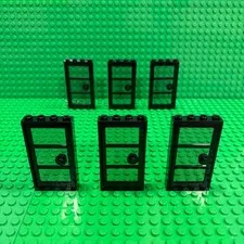 Lego Door Frames Black 1x4x6 60596 + 60797pb01 Trans-Brown  : Pack of 6