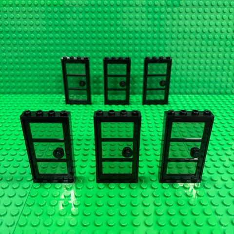 Lego Door Frames Black 1x4x6 60596 + 60797pb01 Trans-Brown  : Pack of 6