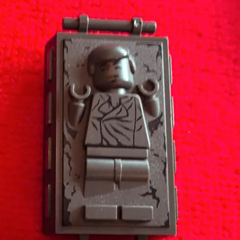 LEGO Star Wars Han Solo Plastic Minifigure w/ Carbonite Block Carbon-Freezing