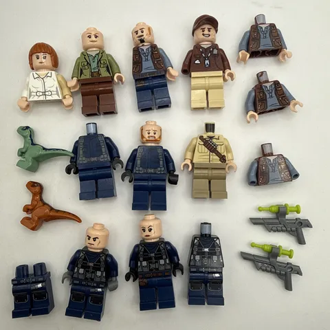 LEGO Jurassic World Minifigure Lot Owen Claire ACU Guards Dinosaurs Parts