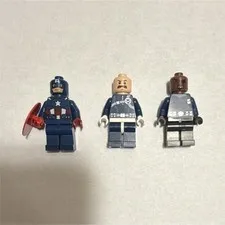 LEGO Captain America Minifigure Lot of 3 w/ Nick Fury and RARE Shield Agent 