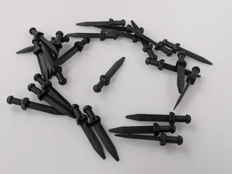 Lego x25 New Black Minifigure Weapon Sword Roman Gladius Thick Crossguard #18034