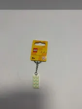 LEGO 854084 White Metallic Key Chain-Brand New