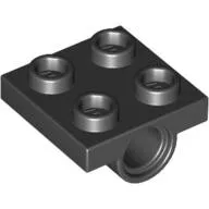 LEGO Part 2444 - Black Plate Special 2 x 2 with 1 Pin Hole [Split Underside Ribs