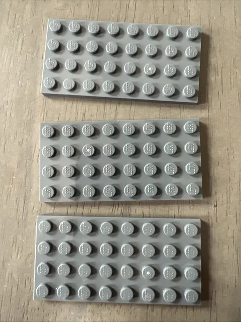 LEGO 3035 Dark Bluish Gray Baseplate 4x8- 3 Pieces