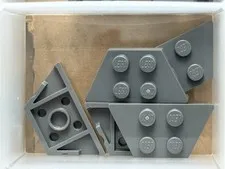 LEGO Parts - Dark Bluish Gray Wedge, Plate 2 x 4 - No 51739 - QTY 5