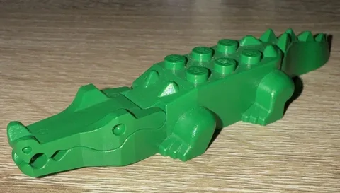 LEGO Green Alligator Crocodile Animal Minifigure Mouth Opens & Closes Genuine