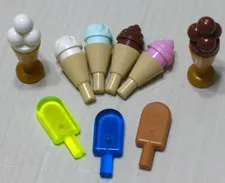 LEGO Minifigure Utensil Popsicle Strawberry Vanilla Chocolate Mint Ice Cream Lot
