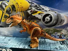 LEGO Printed T-Rex Dinosaur Figure Tan/Brown with Orange & Black Markings