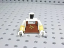 LEGO White Printed Torso w/ Brown Apron Minifig AY
