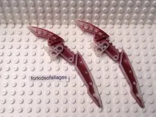 Lego Bionicle Weapon 44813pb01 Staff of Light Blade Marbled Dark Red 2 Pcs 58813