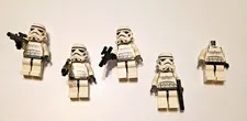 Lego Star Wars minifigure Storm Troopers Lot of 5 with Black Heads