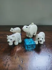 Vintage Duplo Lego Set Of Polar Bears Family