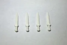 Lego Lot Of 4 Mini Short Swords Sword Weapon Castle Knight White New