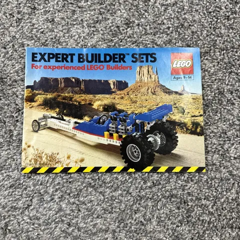 Vintage LEGO Expert Builder Sets Pamphlet Poster Vehicles Bulldozer Helicopter