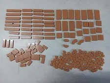 LEGO BULK LOT 210 MEDIUM DARK FLESH/NOUGAT SMOOTH TILES 1X1 1X2  1X4 1X6 2X2 2X4