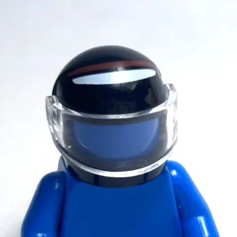 Lego - Minifigure Headgear - Black, Helmet, Racing, Stipes