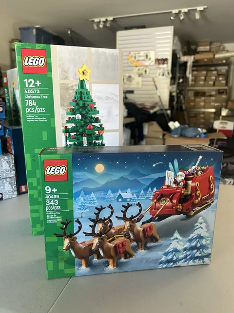 LEGO Retired Christmas Bundle: 40573 Christmas Tree & 40499 Santa's Sleigh NIB