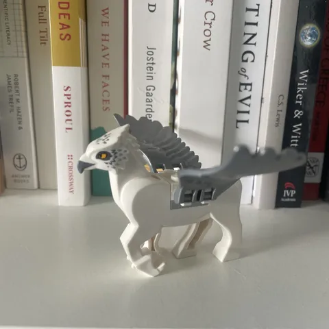 Lego New Harry Potter Hippogriff Flat Silver Wings Beak Dark Bluish Gray Feather