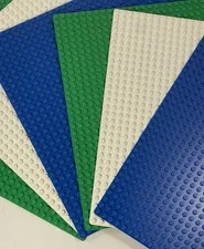Lego Baseplate Lot Of 6= 2 Blue 2 White 2 Green 32 x 32 Stud 10" x 10" Plate