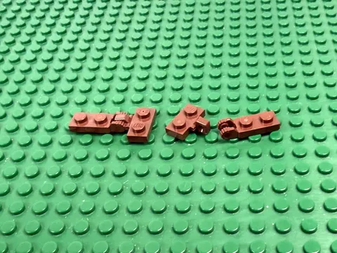 LEGO Red Brown Hinge Plate 1x2 Locking 1 Finger Side 2 Fingers 4507#44567a 44302