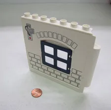 Lego Duplo WHITE WALL WINDOW OPENING 1x8x8 POLICE STATION JAIL Building Part #2
