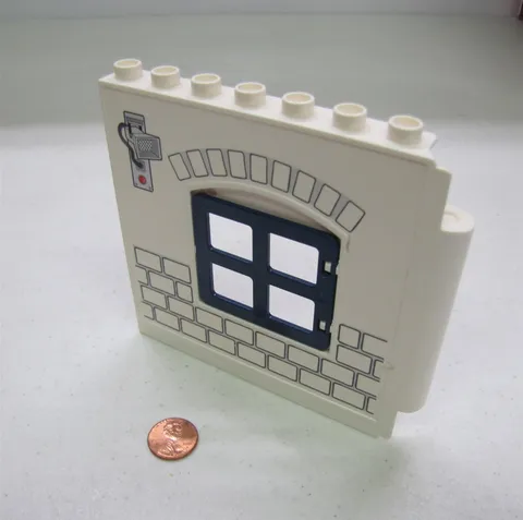 Lego Duplo WHITE WALL WINDOW OPENING 1x8x8 POLICE STATION JAIL Building Part #2