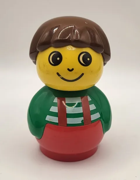 Vintage Lego Duplo Primo Figure Baby010 Boy With Suspenders