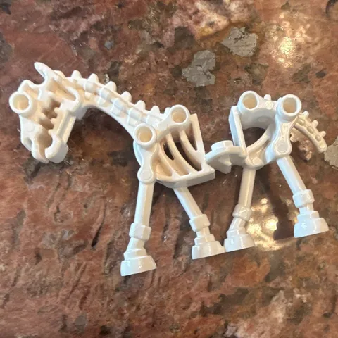 LEGO White Skeleton Horse Figure, 1 Piece, Plastic Animal, Animals Interest
