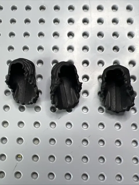 LEGO Minidoll Hair Long Wavy Black Partially Tied Back 92258 Lot of 3 Emma Chloe