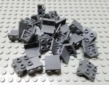 LEGO Lot of 25 Dark Bluish Gray 1x2 - 2x2 Creator Classic Space Bracket Pieces