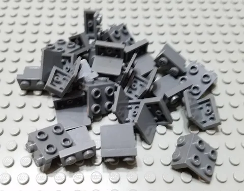 LEGO Lot of 25 Dark Bluish Gray 1x2 - 2x2 Creator Classic Space Bracket Pieces