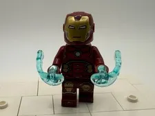 LEGO Iron Man minifigure Silver Hexagon on Chest Marvel 76140 76164 sh0612 NEW