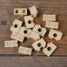 LEGO Tan Technic Brick 1 x 2 Part No. 3700 Qty 15